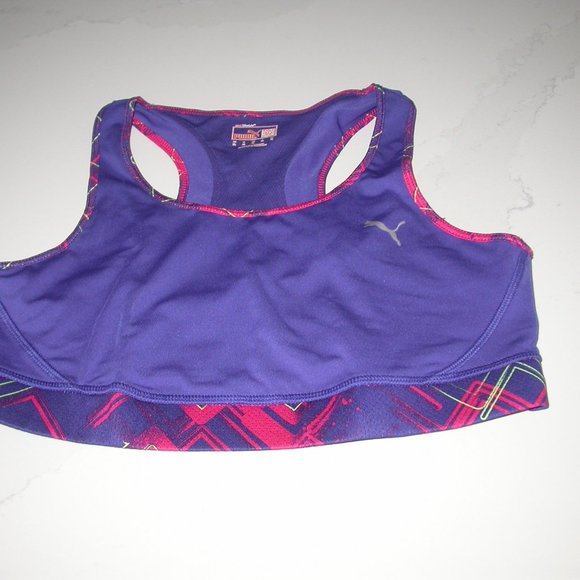 Blue with Pink Trim Sports Bra - Picture 1 of 3